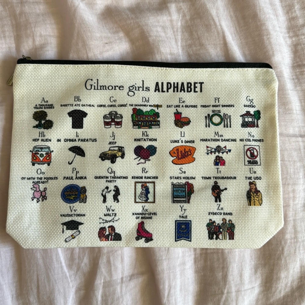Gilmore Girls Alphabet Makeup Bag, Travel Pouch